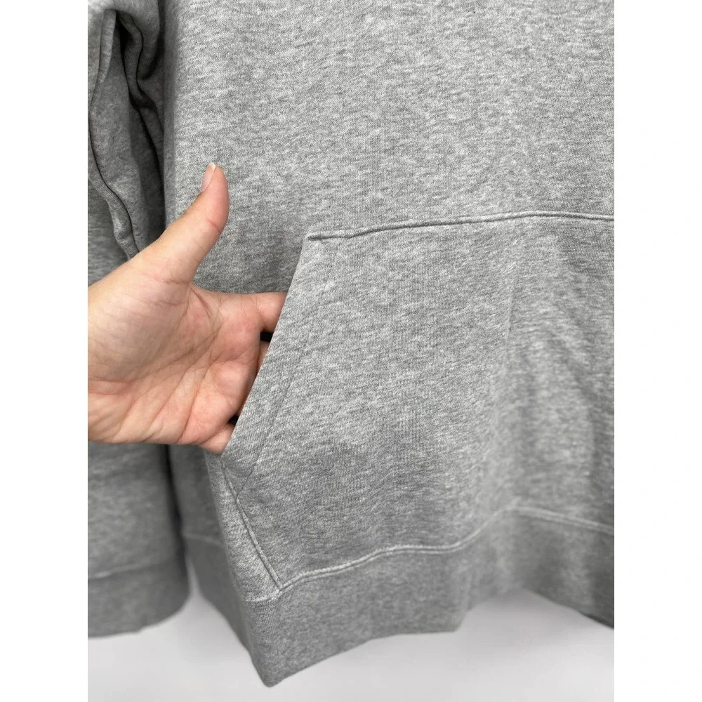 SOLD Nike Womens Gray Heather Essential Funnel Neck Hooded Sweatshirt Pullover - Picture 6 of 14